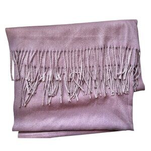 Cashmere Shawl 72”x27” With 3” Fringe Pale Plum Color For Women